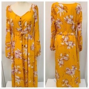 Floral Gunni Sax style Peasant Hobo Dress S
.
.